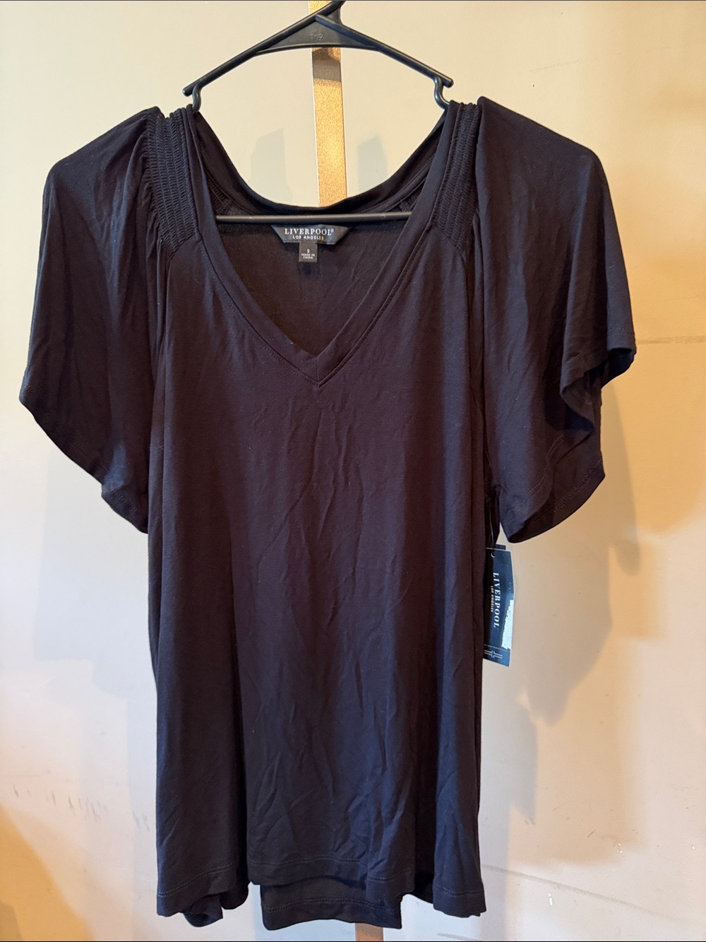 Liverpool Women's Black V-Neck Short Sleeve Tee